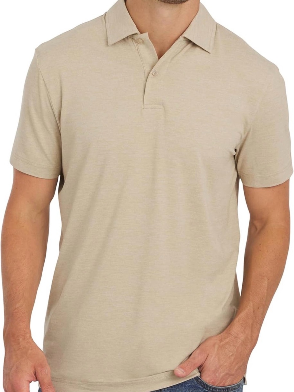 Chaps Men's Polo Shirt in Pale Khaki